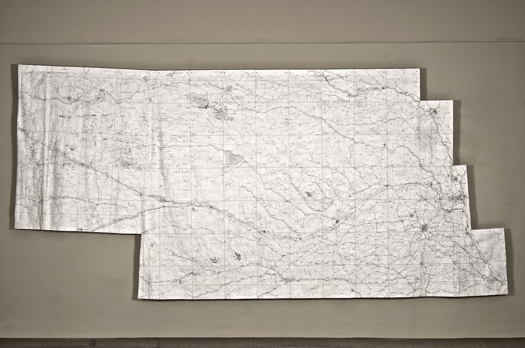 Locator Map. 15' x 5'. Graphite on Tyvek.